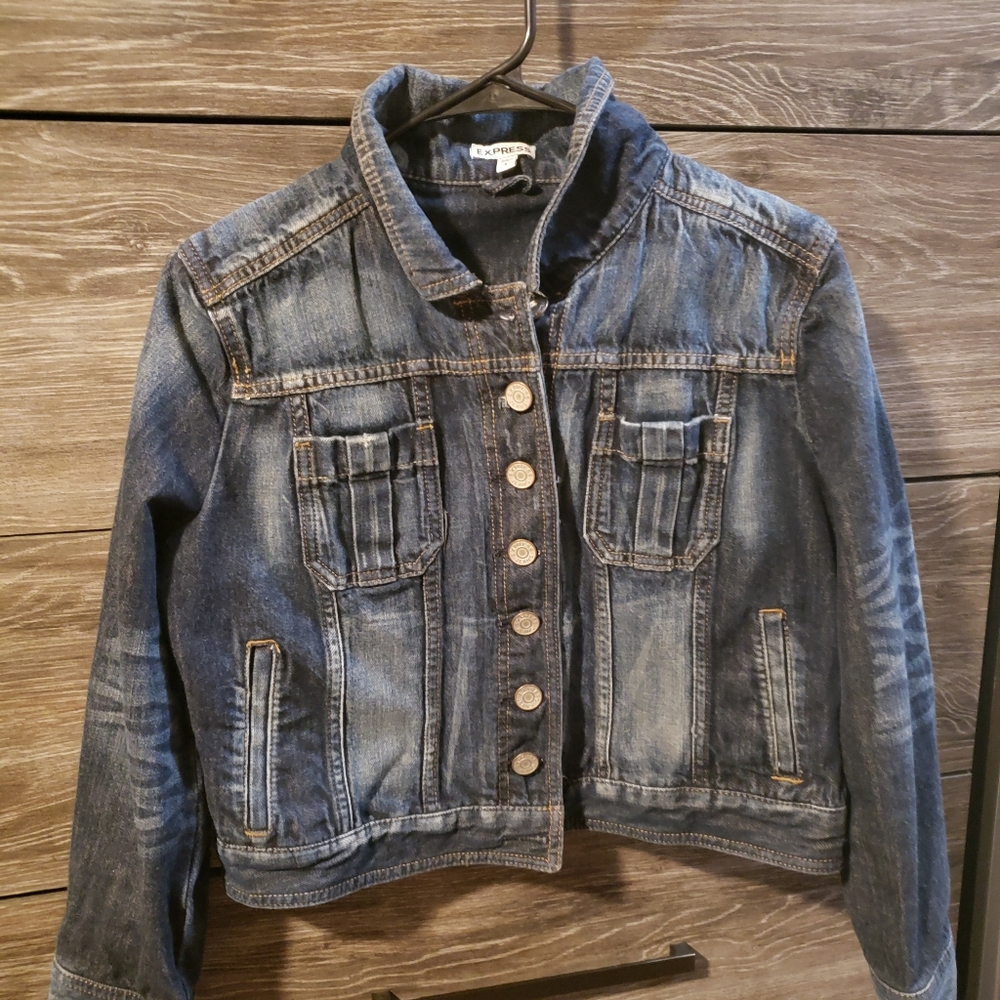 EXPRESS Vintage Women's Denim Long Sleeve Jacket - SIZE L